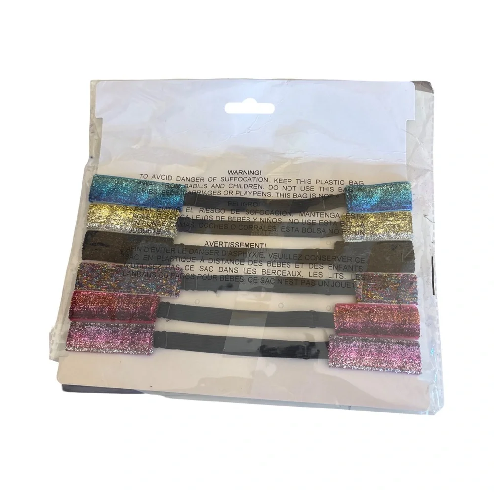 6 Glitter Headbands for Girls, adjustable non slip (3 for $12 item)